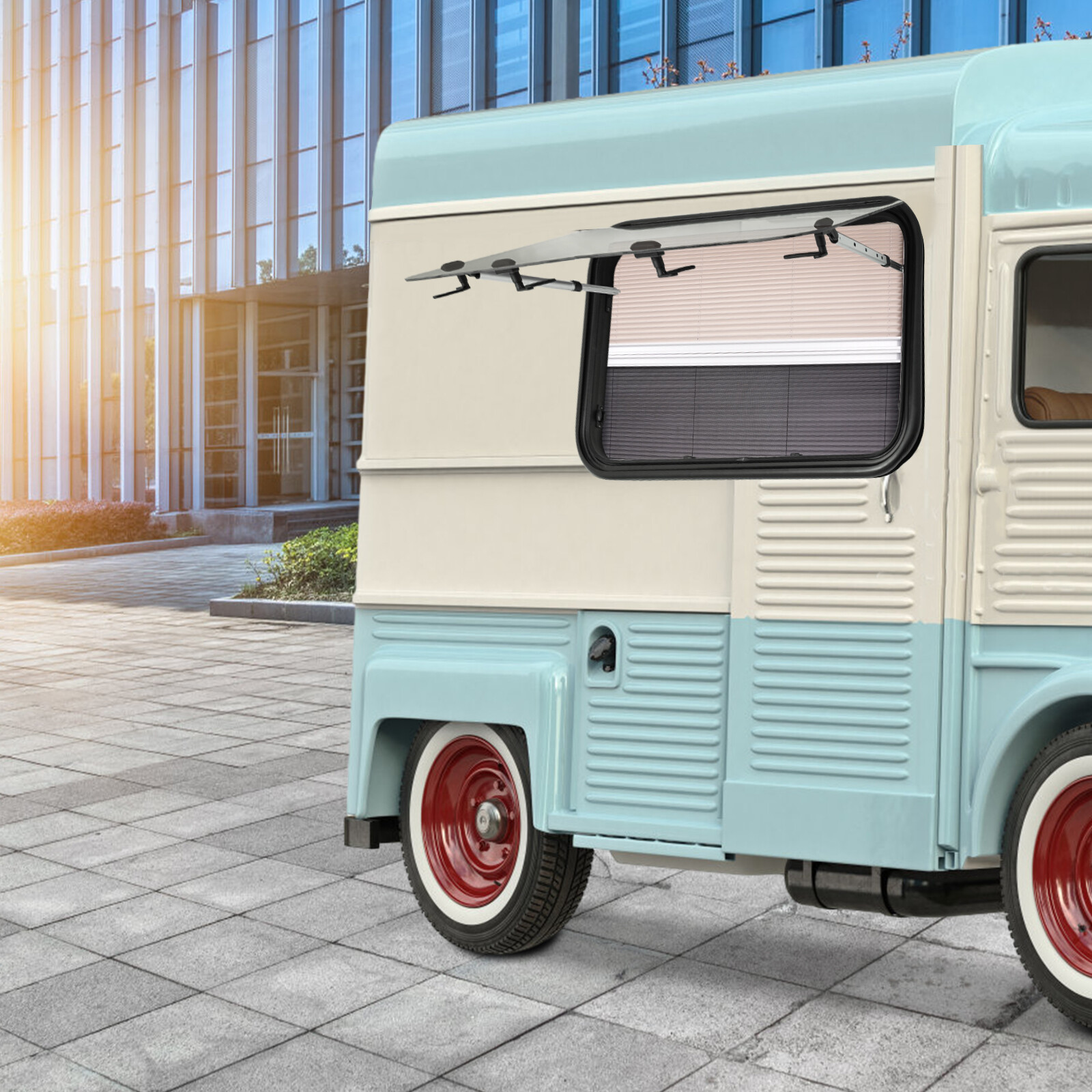 36" W X 22" H RV Push-Out Window with Screen & Tempered Glass