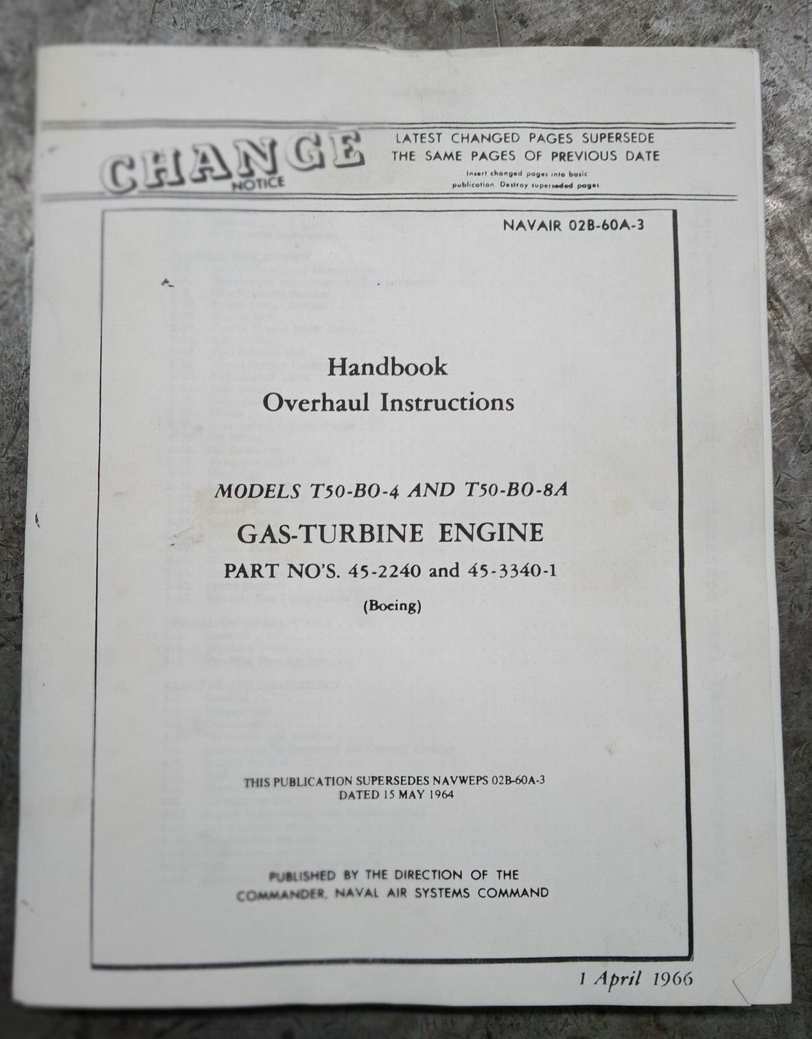 Boeing T50-BO Turbine Engine Overhaul Manual