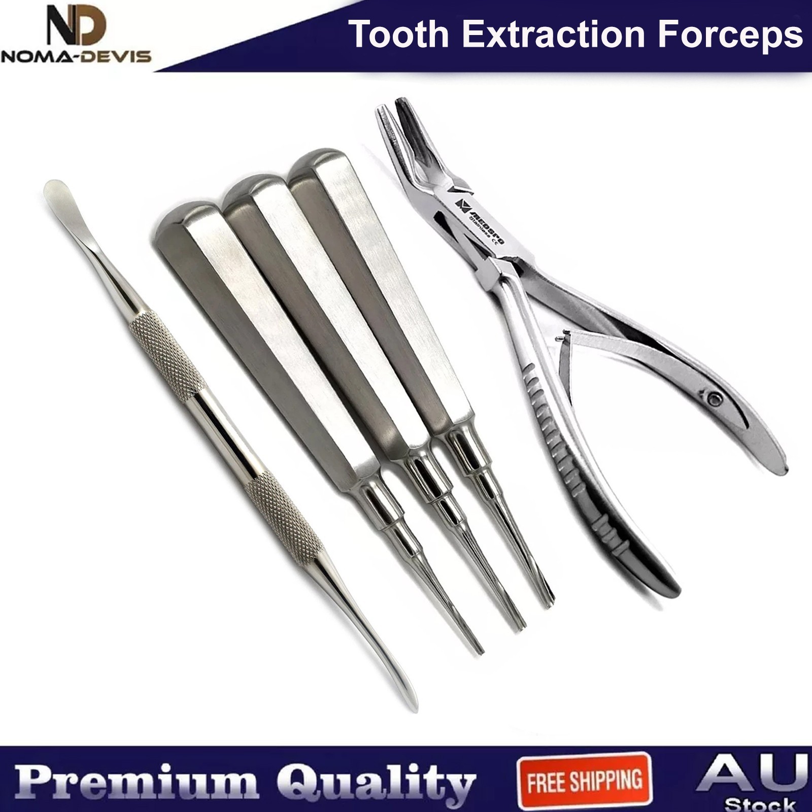 Tooth Extraction Kit Dental Root Elevators Surgical Implant Bone Rongeur Pliers