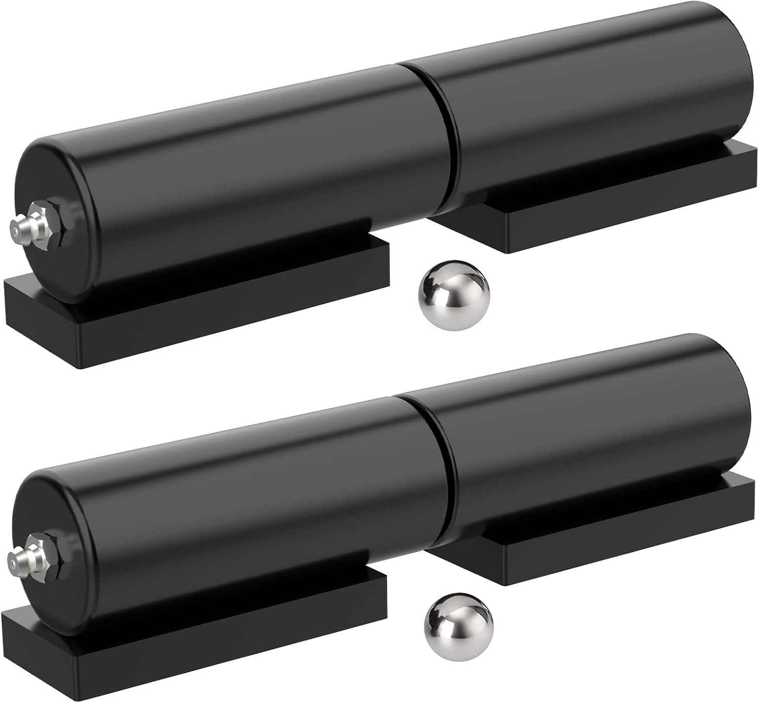 Heavy Duty Gate Hinges 7 Inches- 2 Pack Weld On Install Black Iron Barrel Hinge