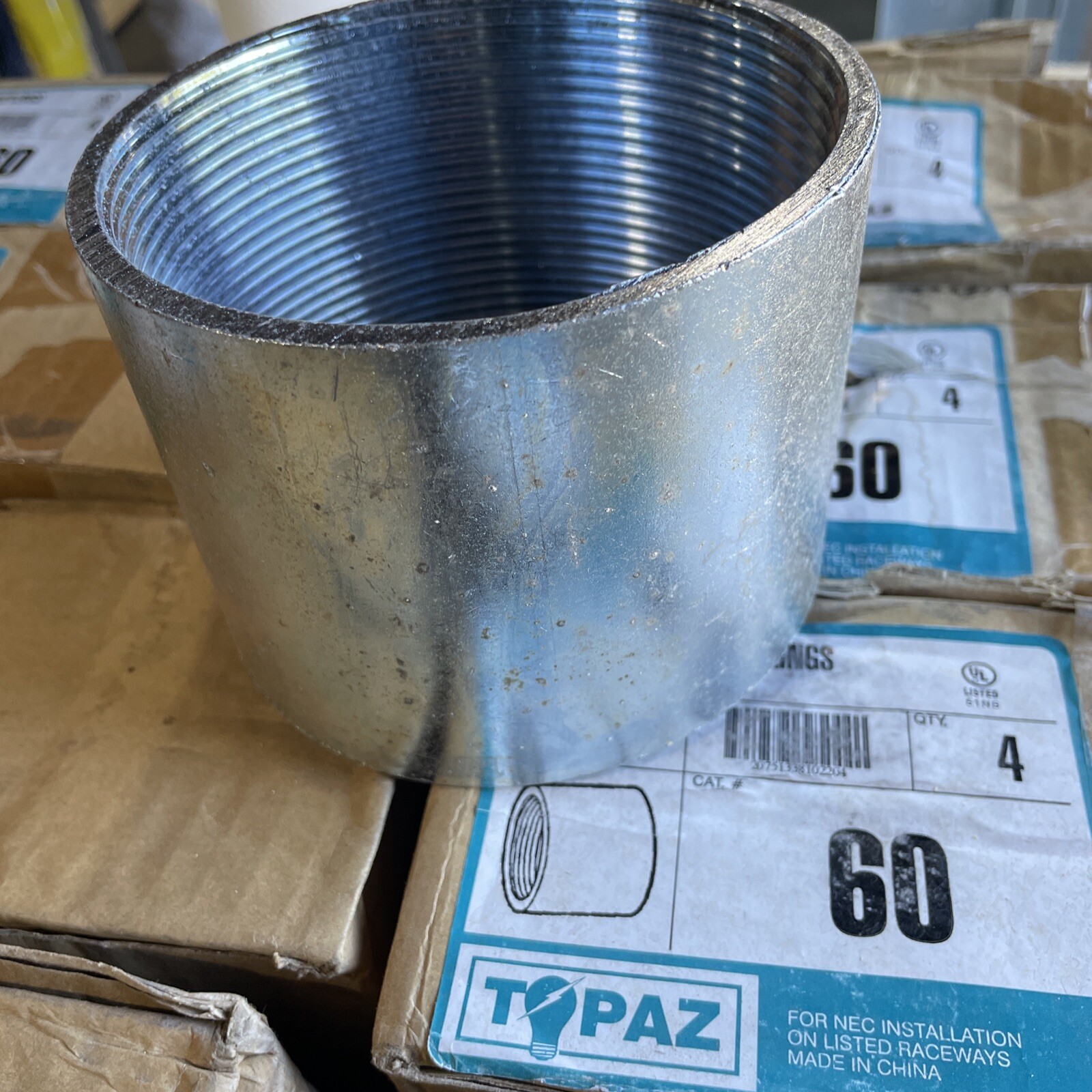 Lot of 4 NEW TOPAZ 4" RIGID TUBULAR COUPLINGS CAT# 60 ***FREE SHIPPING***