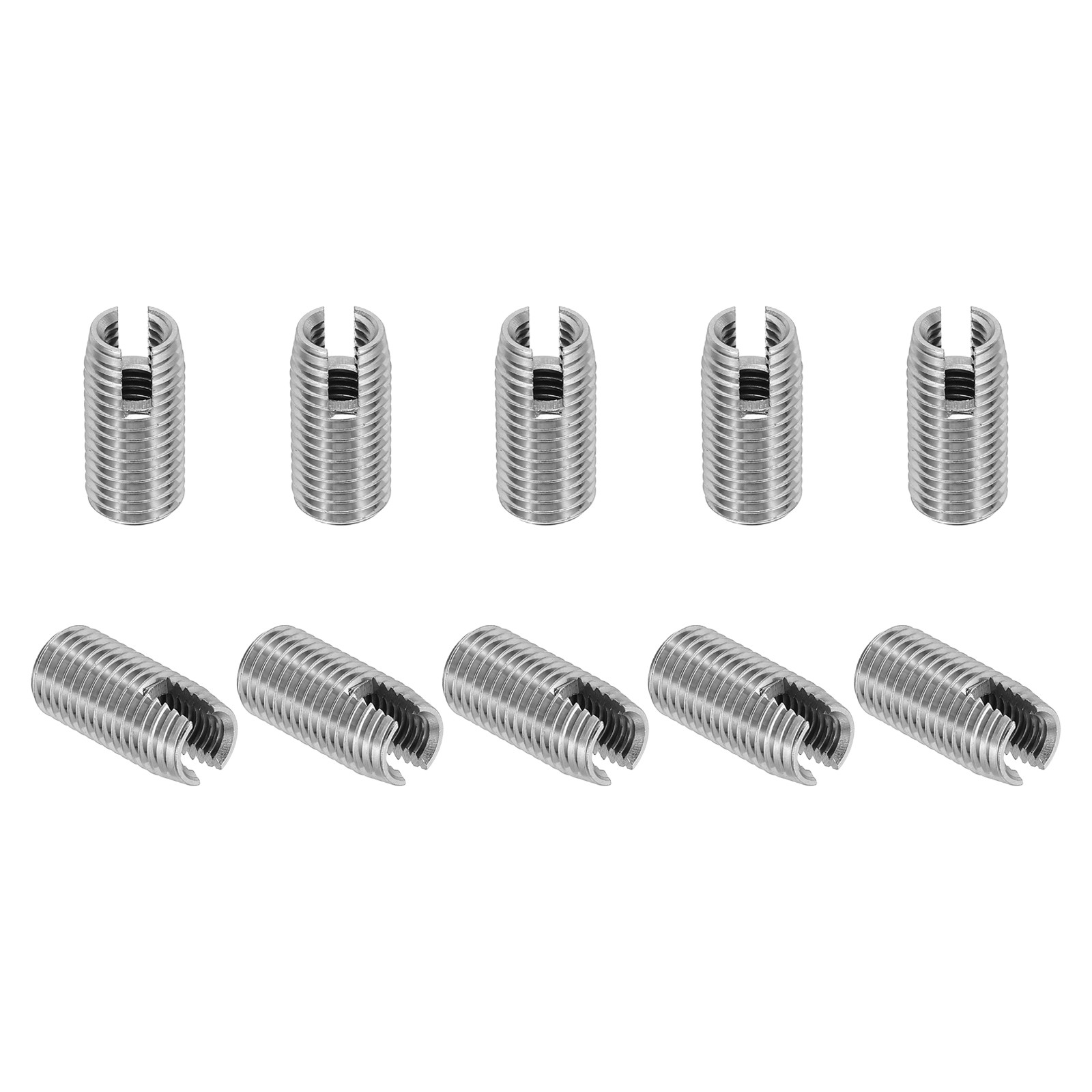 10 Pcs 303 Stainless Steel M8 x M12 x 25mm Self-Tapping Threaded Inserts