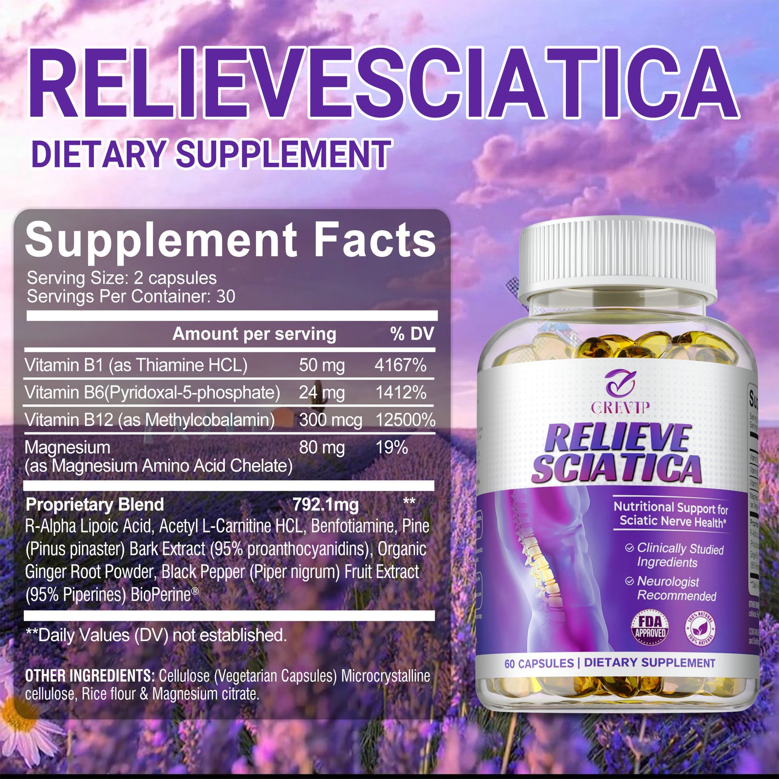 Relieve Sciatica Capsules - Hip Joint Sciatica Pain Relief & Inflammatory