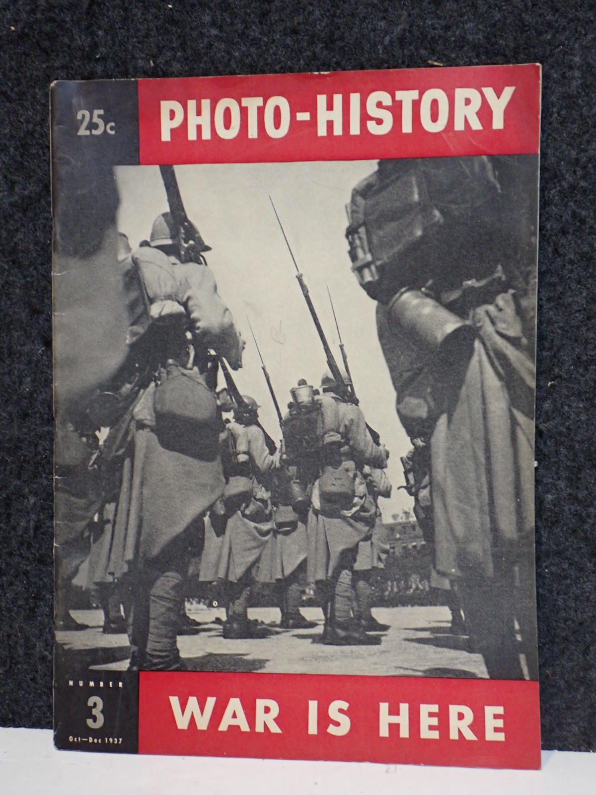 RARE WW2 VINTAGE CLEAN 1937 Photo-History Magazine, Issue No. 3  "War Is Here"