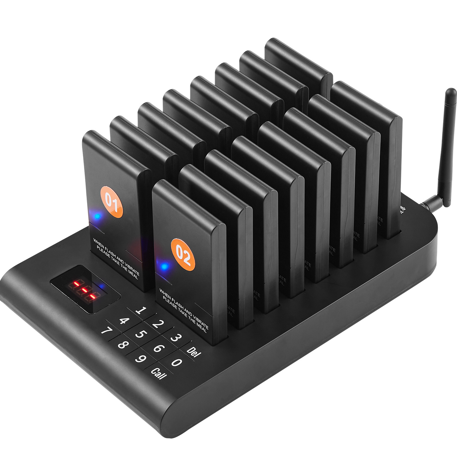 VEVOR Restaurant Wireless Pager System 16 Call Coasters Guest Queuing Calling