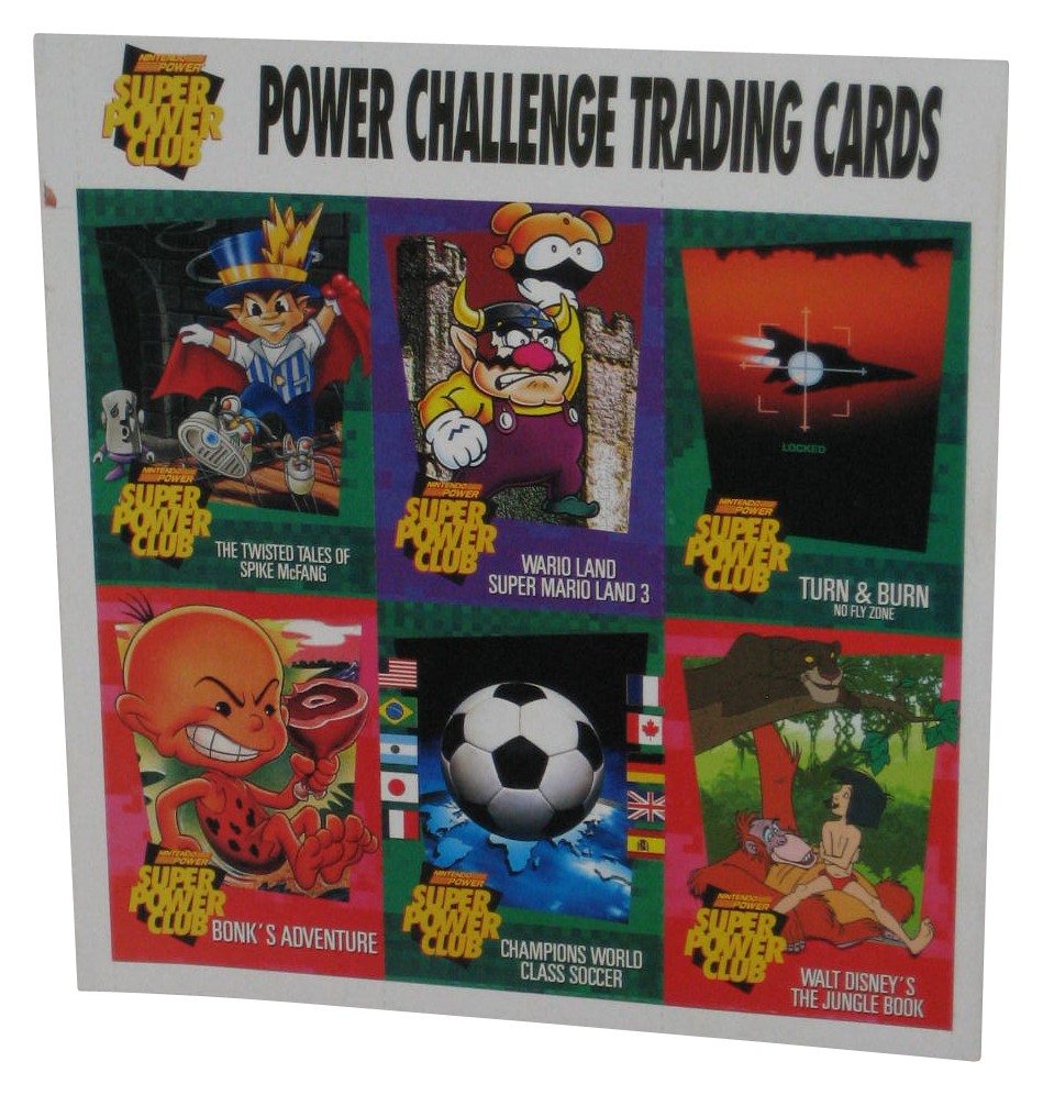 Nintendo Power Challenge Trading Card Sheet - (Wario Land, Bonk's Adventure, Jun