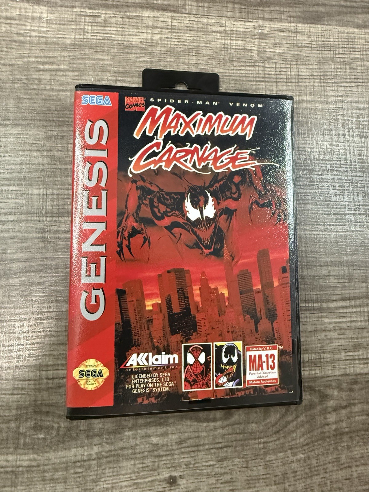 Spider-man Venom Maximum Carnage Custom Game Case For Sega Genesis  *NO GAME*