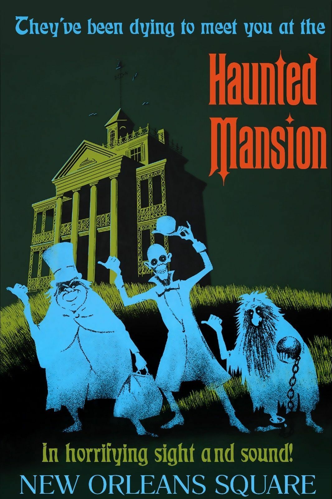 THE HAUNTED MANSION AT NEW ORLEANS DISNEYLAND 24x36 Inch | Ready to ship now