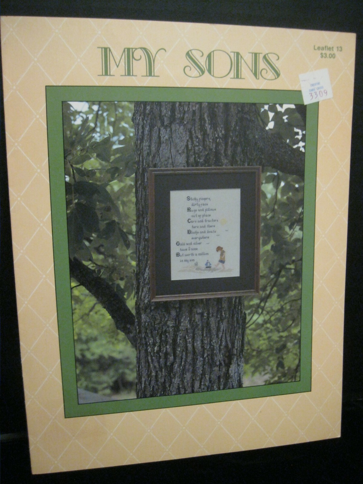 MY SONS CROSS STITCH LEAFLET  #13 BY BUSY HANDS    NEEDLEWORK DESIGNS, LTD  1985