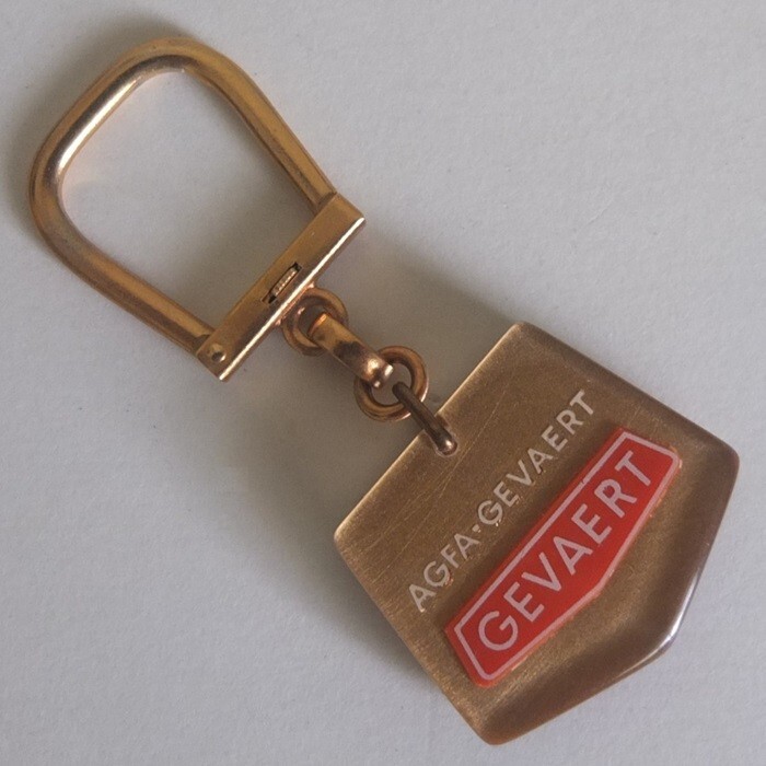 rare vintage AGFA-GEVAERT Film promotional key ring, keychain c.1965—never used