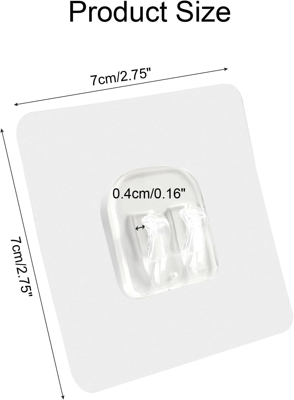 Unlorspy 10 Pcs Clear Shower Caddy Adhesive Sticker 7 x 7 cm ,Single Hook