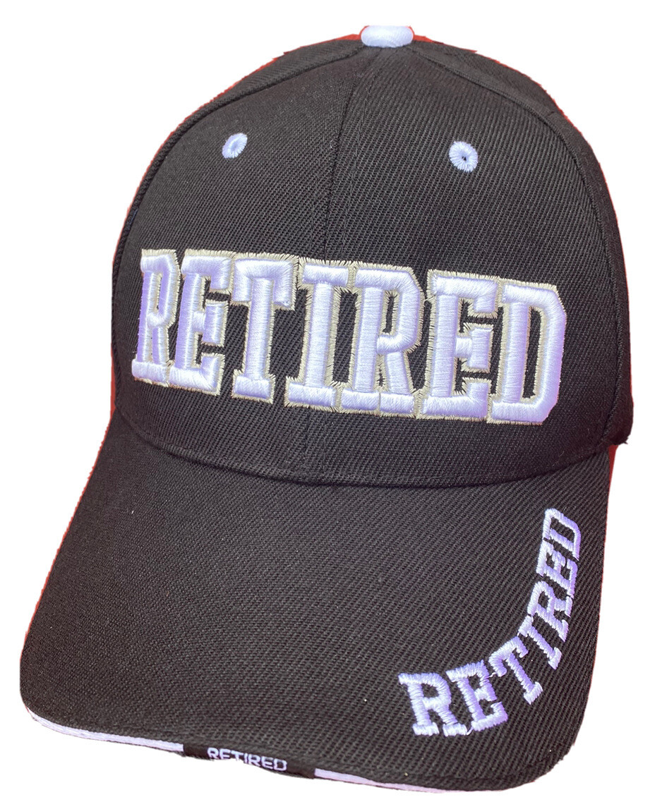 Retired Hat Baseball Cap Adjustable Black Hat Headwear