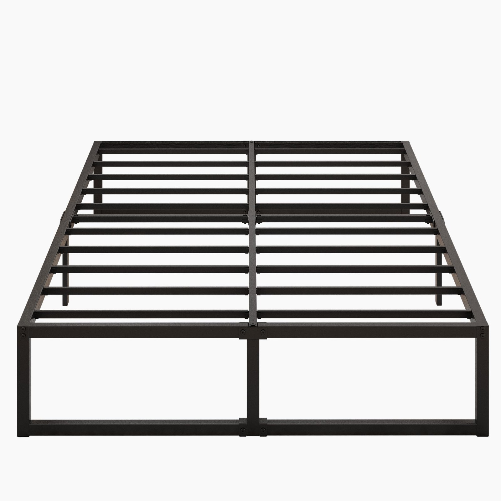 16 Inch Metal Platform Bed Frame, No Box Spring, Heavy Duty, Black