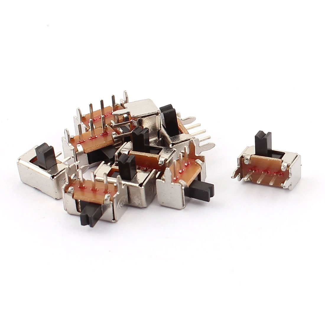 10 Pcs SPDT Right Angle Slide Switch 3 Poles On/Off Panel PCB 0.28" Width