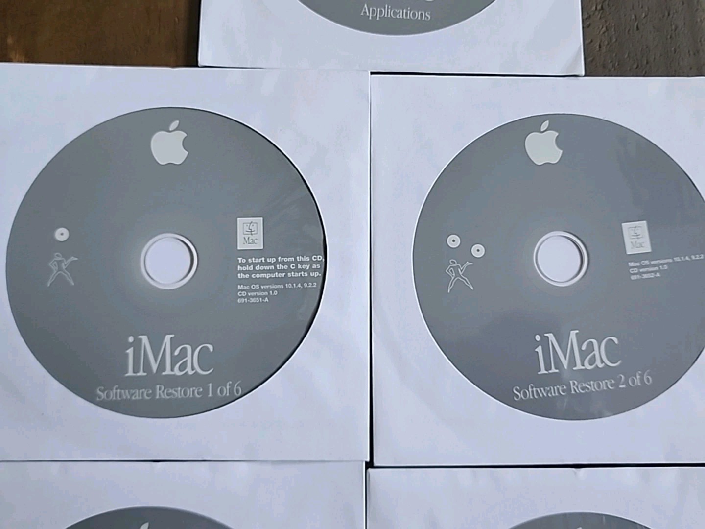 Apple iMac Software Restore CDs 1-6 10.1.4/9.2.2 + Applications - MINT