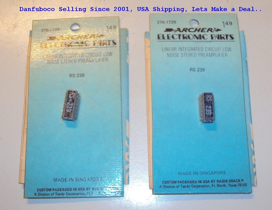 RS 239 Low Noise Stereo PreAMP  Radio Shack Archer VINTAGE 276-1729 Lot of 2