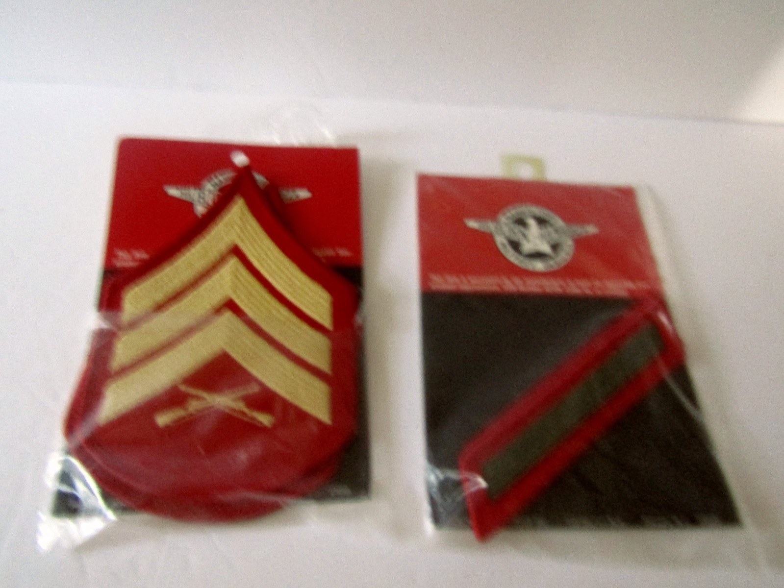U.S. Marine Corps Sergeant SGT Dress Blues Rank Insignia Chevron Patch + Hashtag