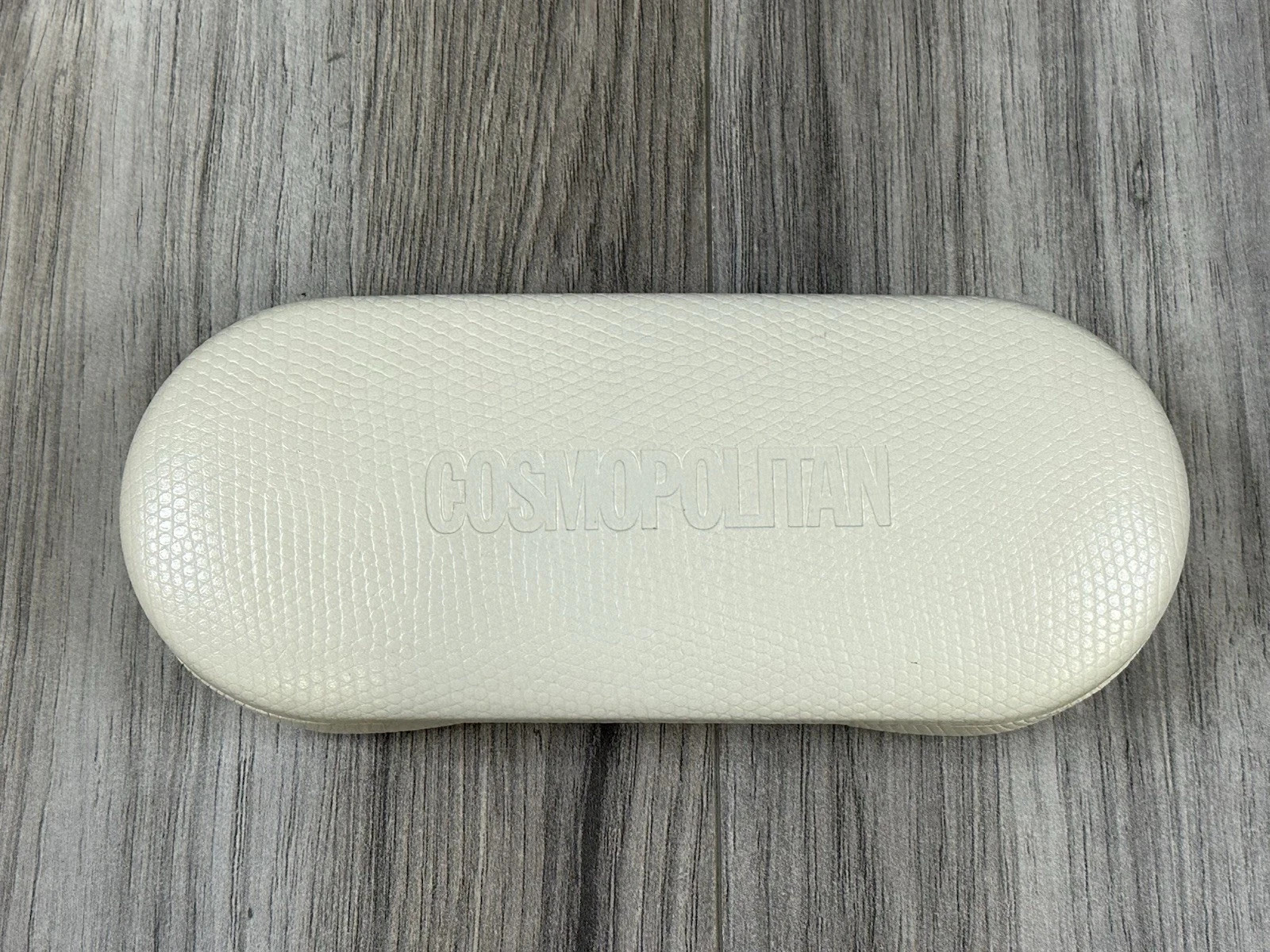 Cosmopolitan White Clamshell Glasses Case Pink Interior Eye Protective Case NEW