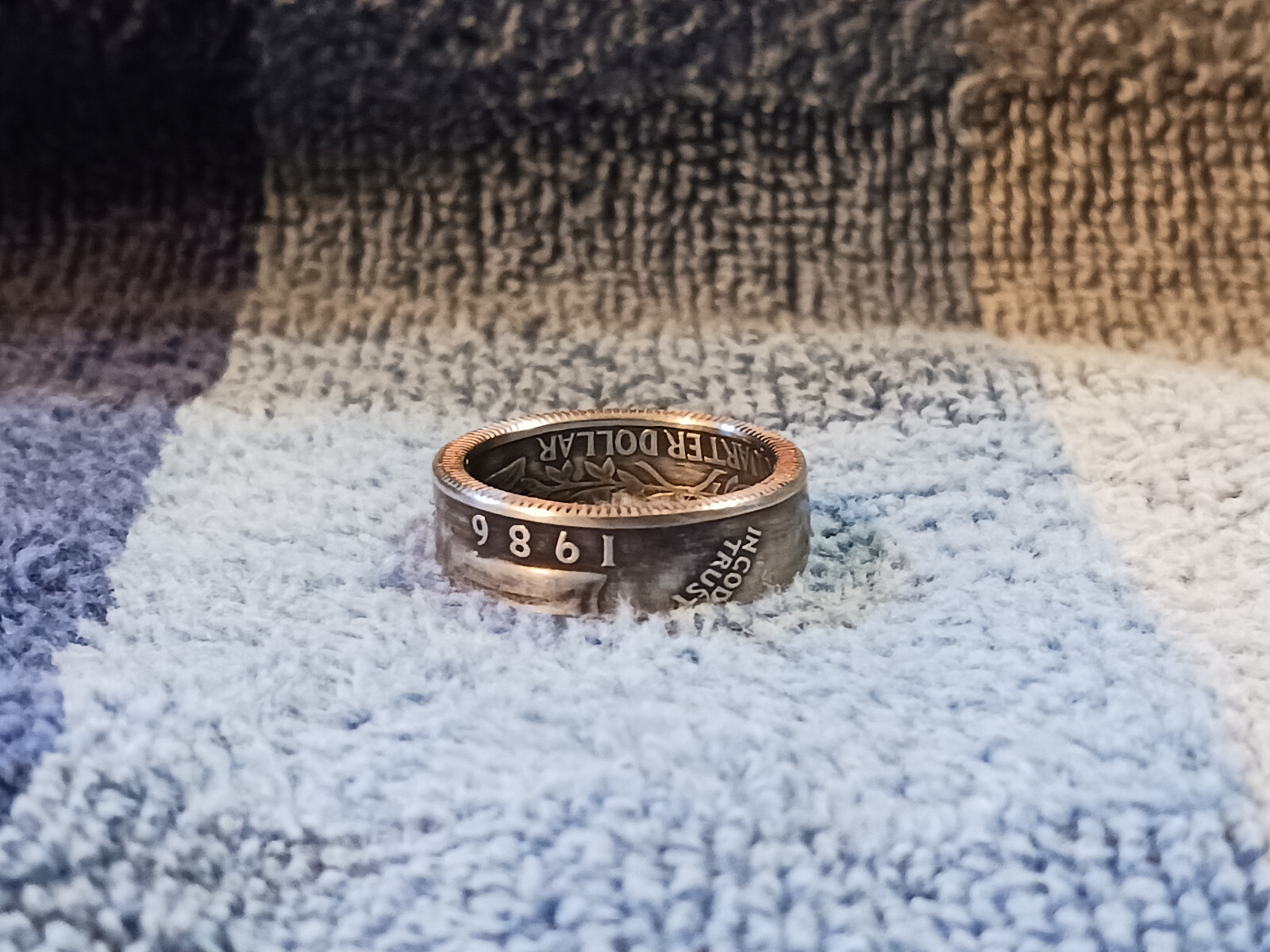 1986 Washington Quarters, Handmade Coin Ring, Size 7