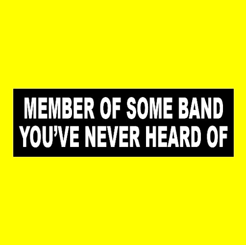 Funny "MEMBER OF SOME BAND YOU'VE NEVER HEARD OF" heavy metal BUMPER STICKER
