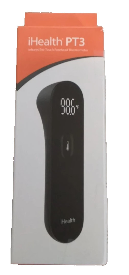 iHealth PT3 No-Touch Digital Forehead Thermometer BLACK Adult Baby Kid New