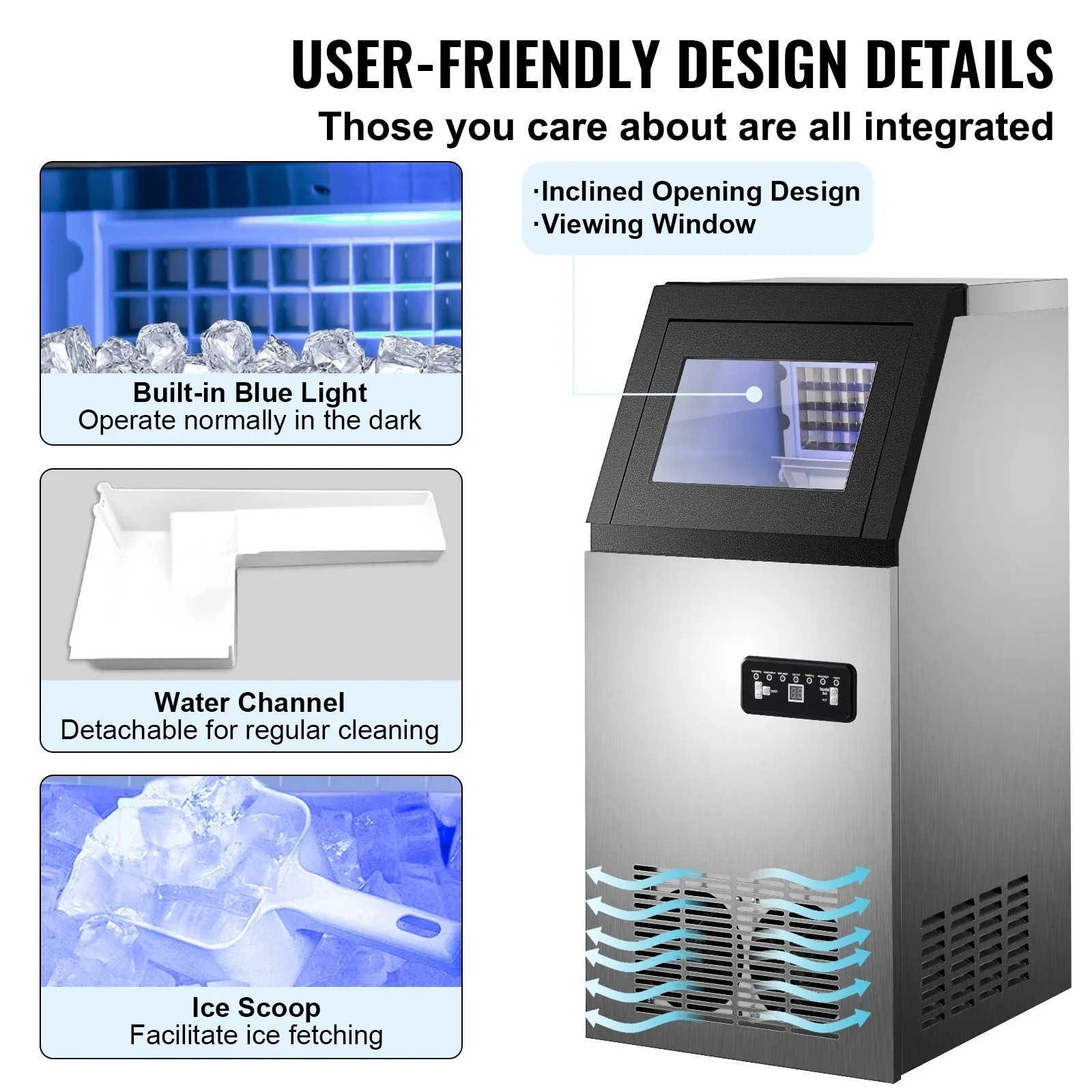 High-Capacity Commercial Maker Energy-Efficient Multifunctional Ice Machine