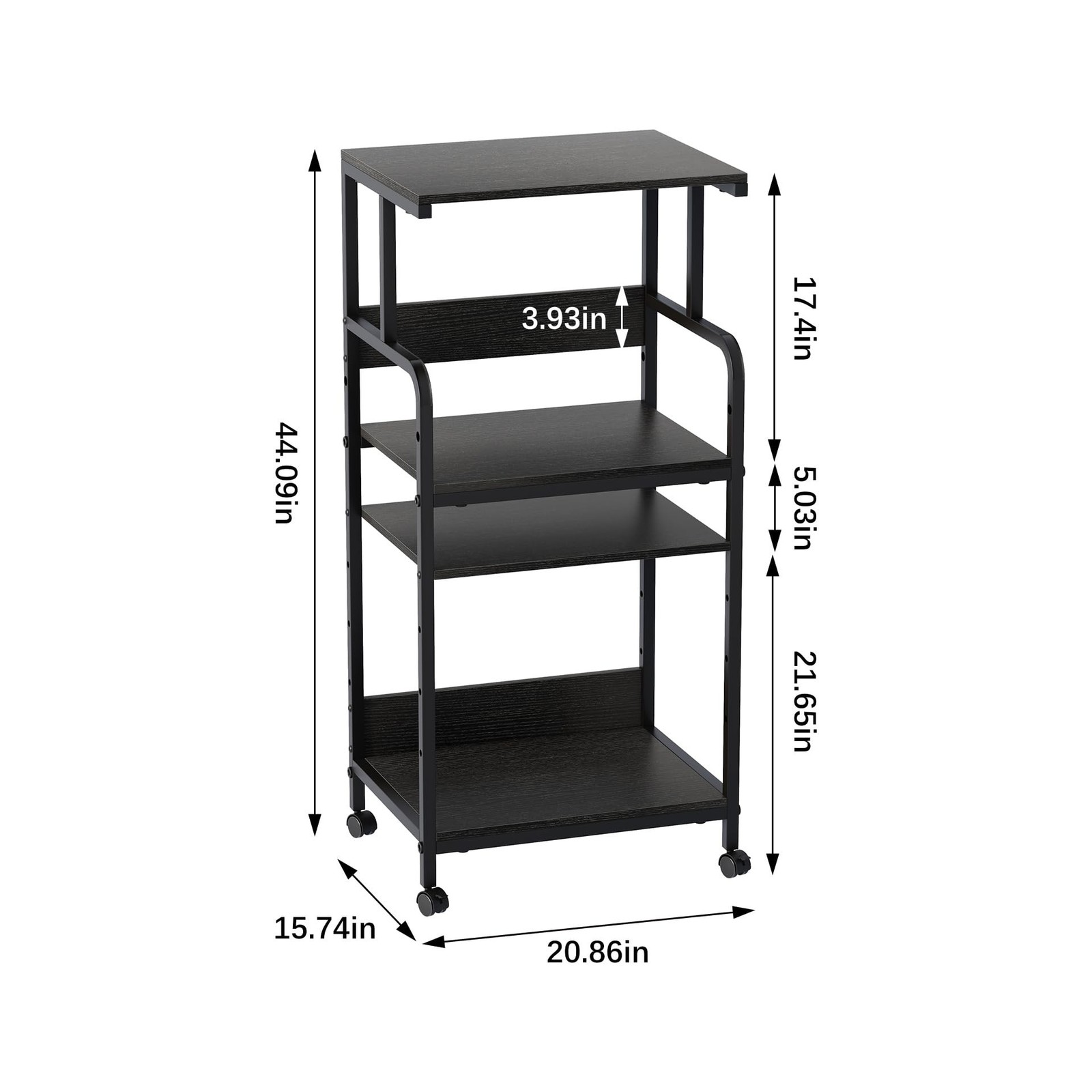 4 Tier Stand with Storage Shelf, Tall Mobile Printer Table for Home... Fast Ship