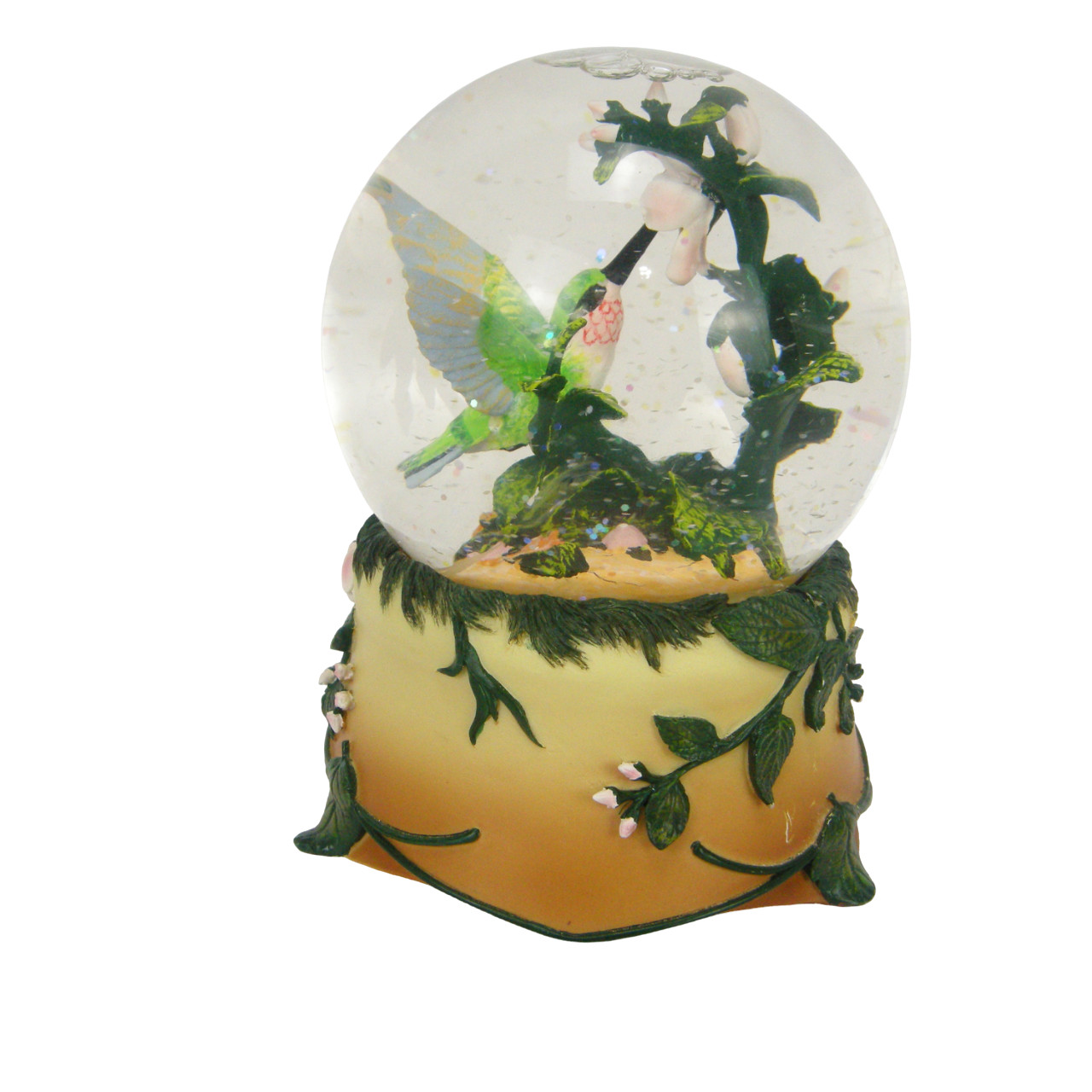 Dave  Grossman 2007 Hummingbird Musical Glitter Globe Flower Base
