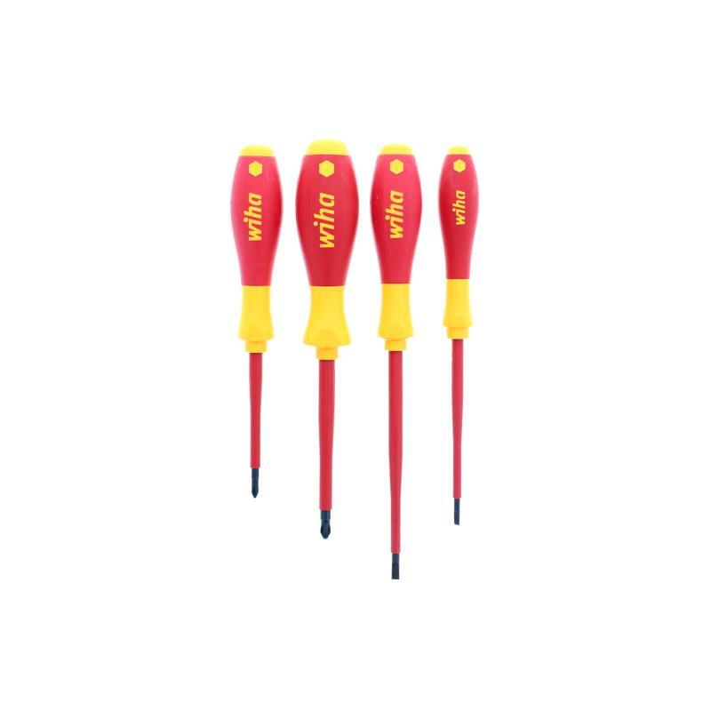 Wiha Tools 32090 Slotted/Phillips Insulated Screwdriver Set 4 Pcs