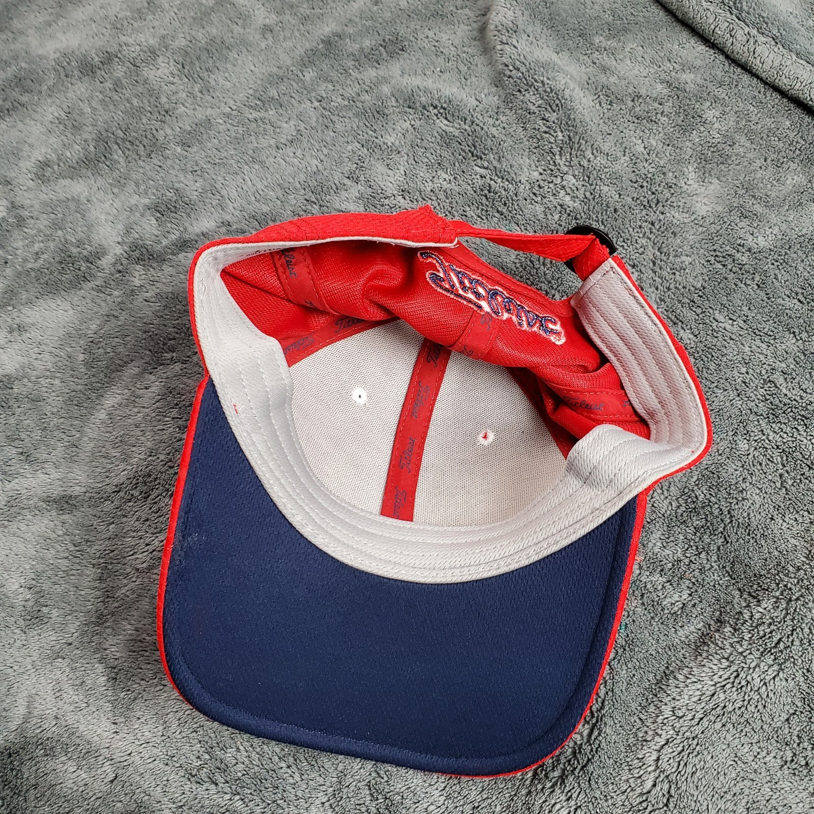 Titleist Hat OS Red White Sports Golf Adjustable Cap