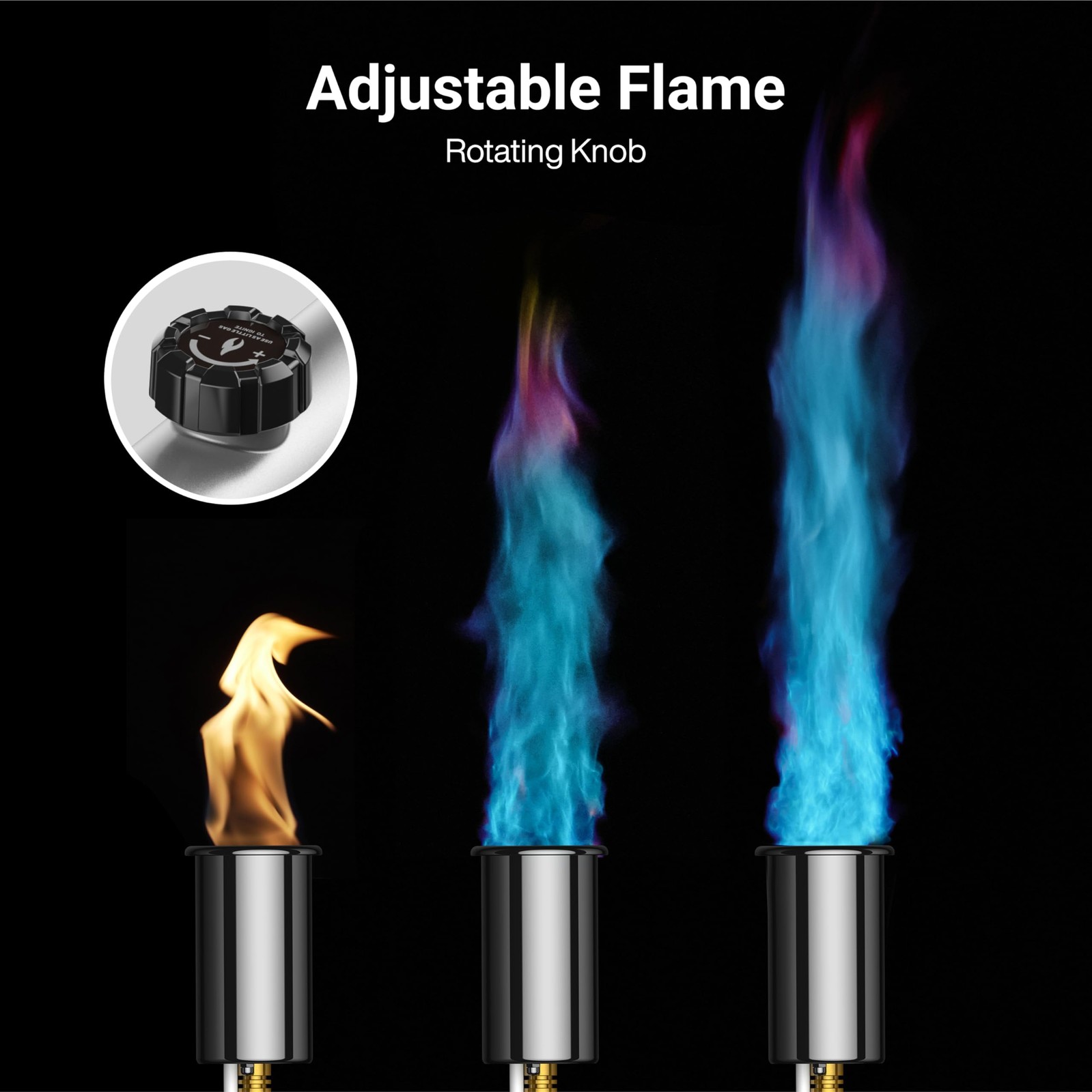 ThermoMaven Propane Torch with One-Touch Max Fire, Cooking Blow Silver