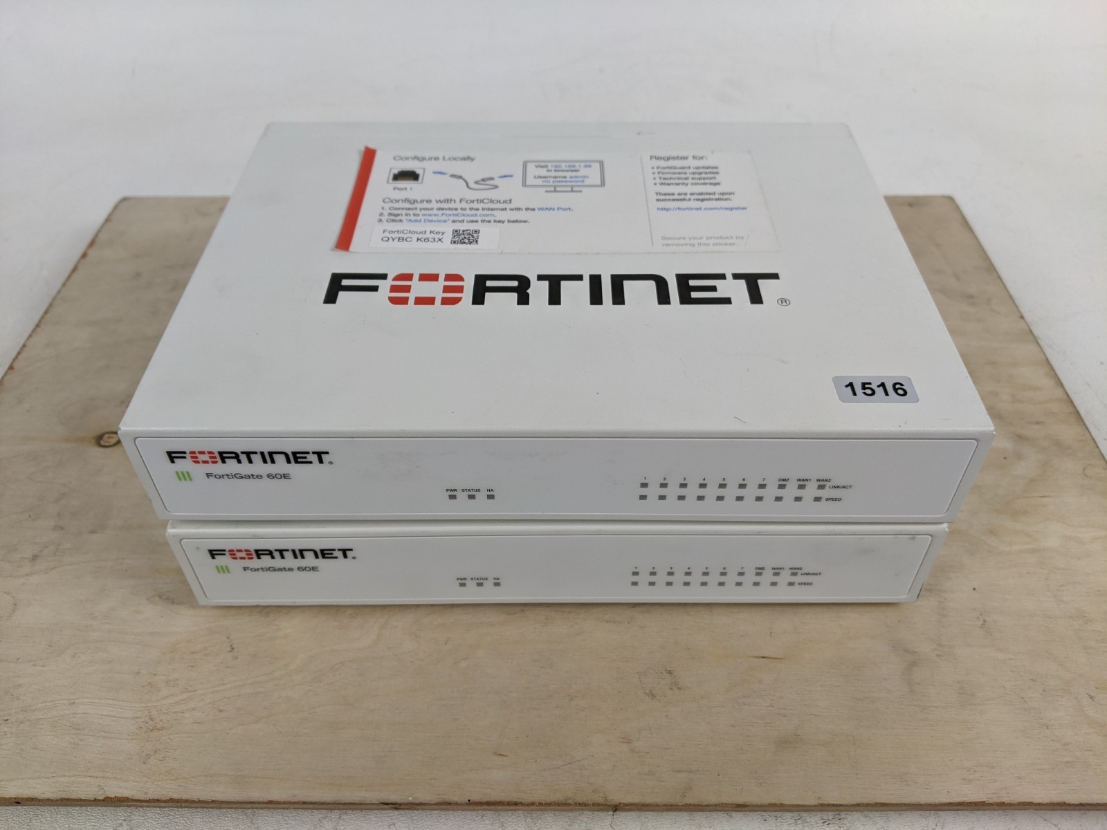 Lot of 2 Fortinet FortiGate 60E Firewall Network Security Appliance READ 1516