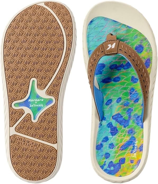 Fish Flip Dorado w/Fixed Kling-On Deck Soles, Tan, Size 14