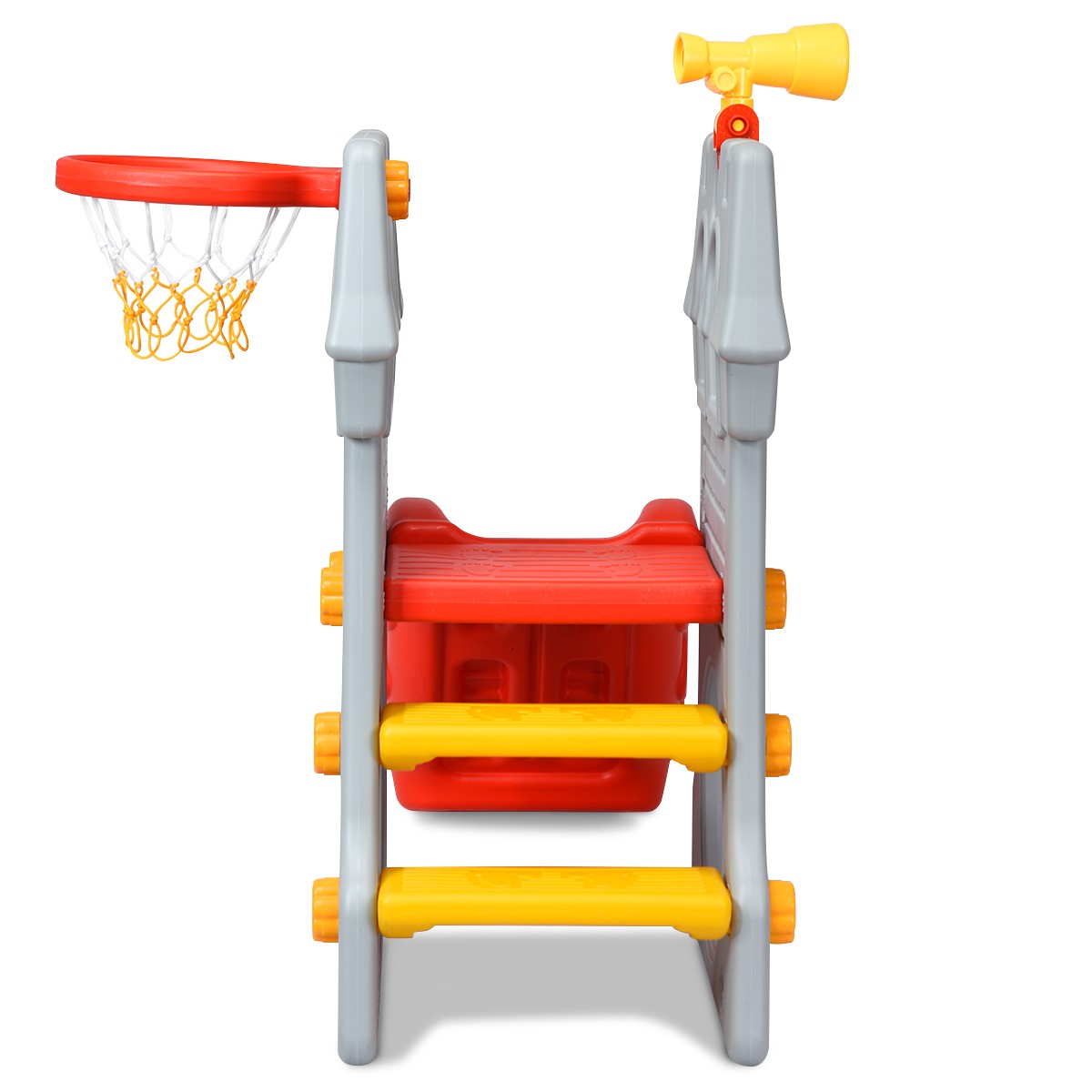 Children Castle Slide Basketball Hoop & Telescope Toy Indoor & Outdoor