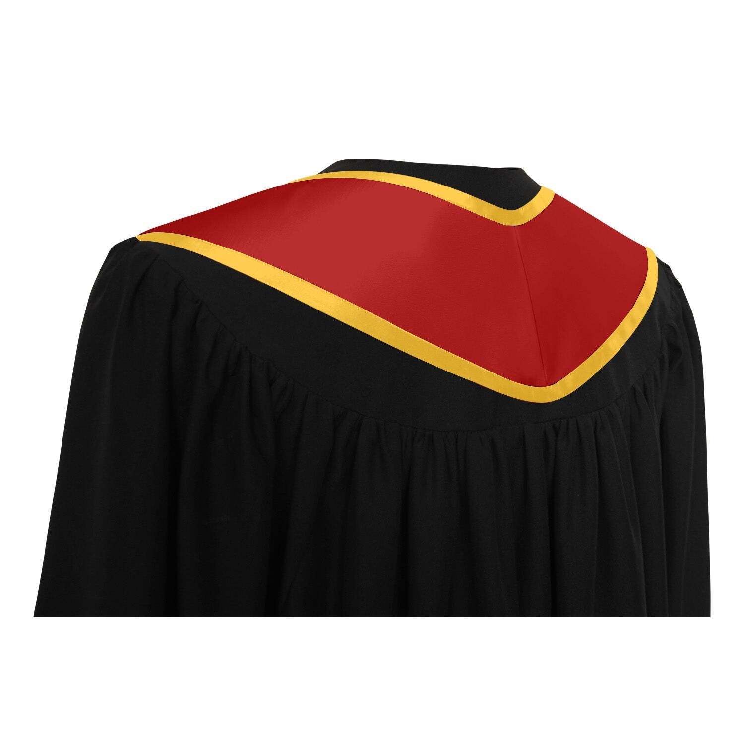 Endea Graduation Red/Gold Plain Graduation Stole With Trim Color