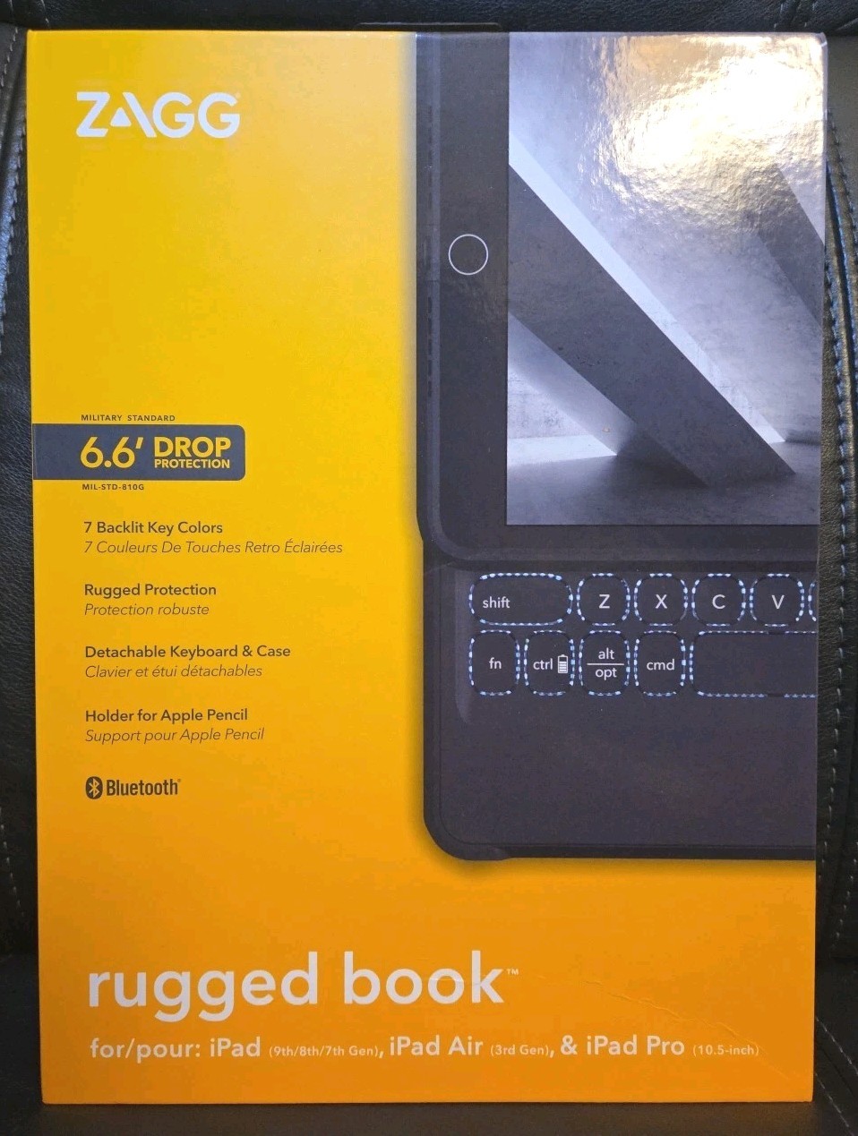 ZAGG Rugged Book Magnetic-Hinged Keyboard & Case Black iPad, iPad Air, Pro NEW