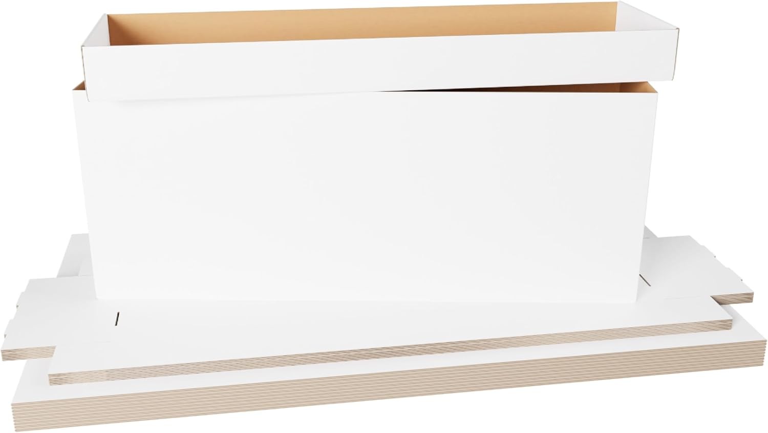 Max Protection Comic Book Long Box - 3 Count Storage Boxes | White Corrugated