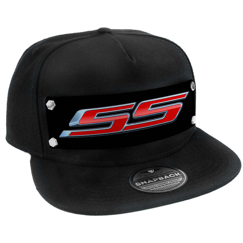 Chevrolet SS Emblem Logo Black Auto Car Snapback Hat Cap Official Licensed