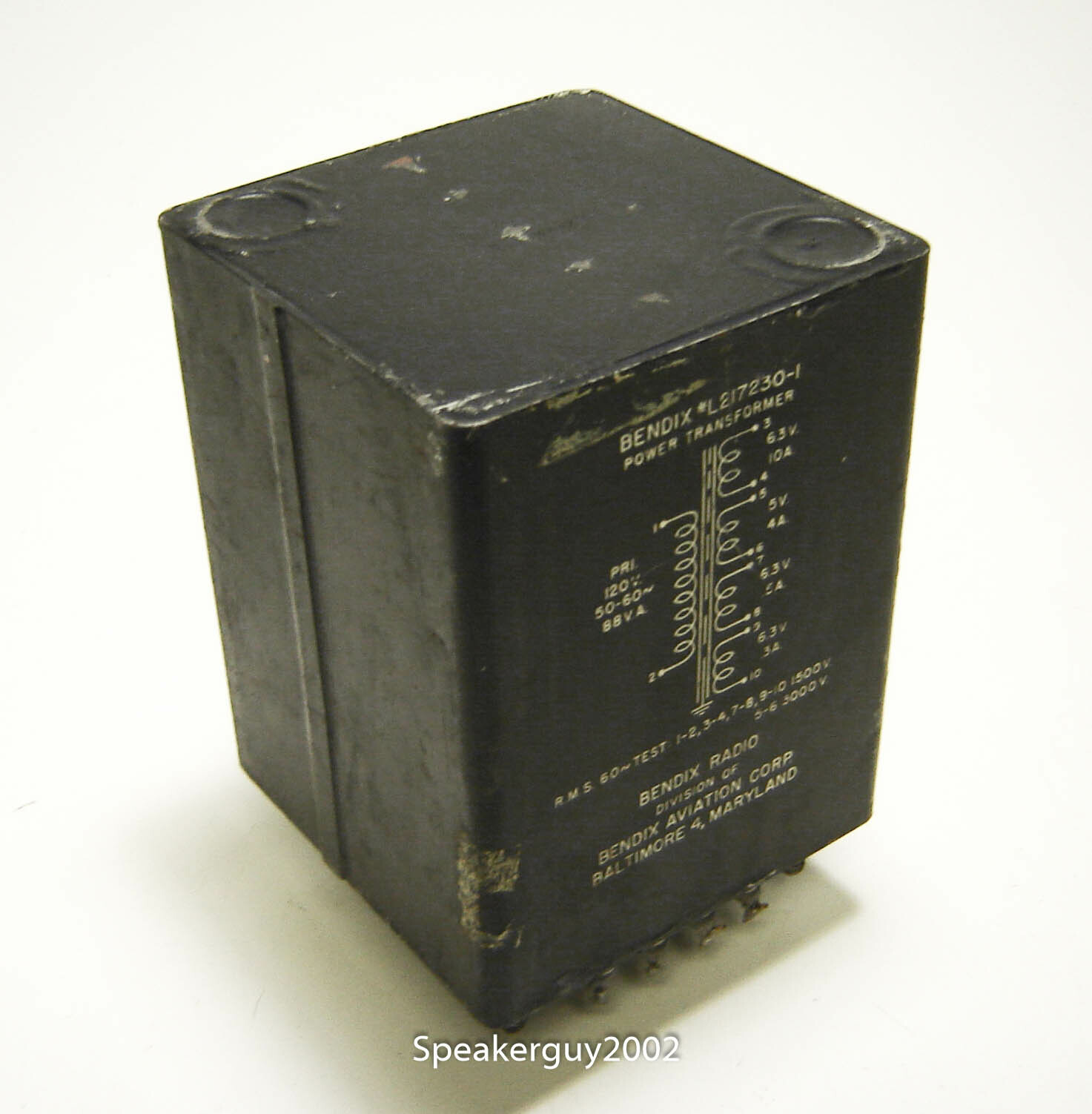 Vintage Bendix Tube Power Transformer / L217230-1 -- BR
