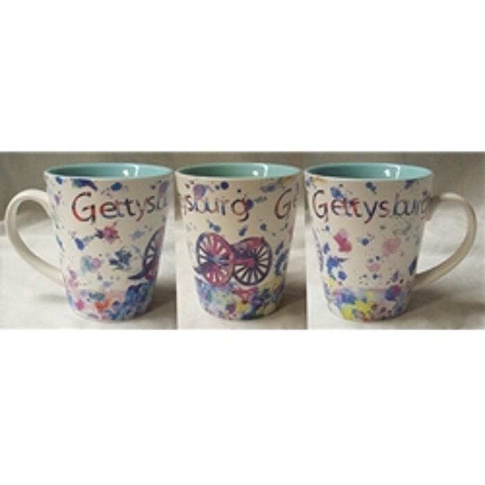 Gettysburg Cannon Watercolor Blue Coffee Mug Cup