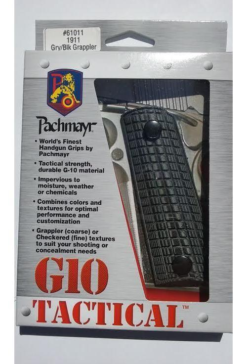 Pachmayr G-10 Tactical Grip 1911 Gray/Black Grappler  61011 New