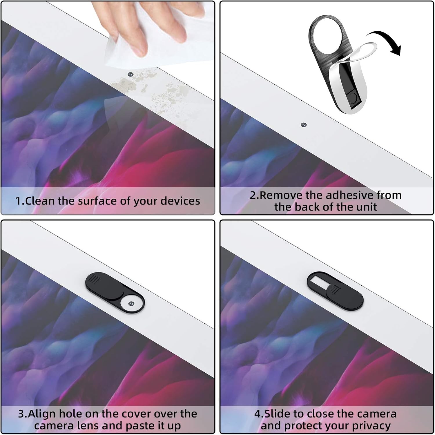 Webcam Cover,Ultra-Thin Camera cover Slide compatible with Laptop,MacBook,Comput