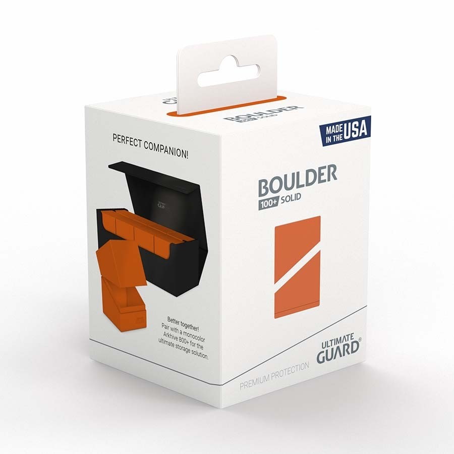 1 Ultimate Guard Solid Orange Boulder 100+ Deck Box