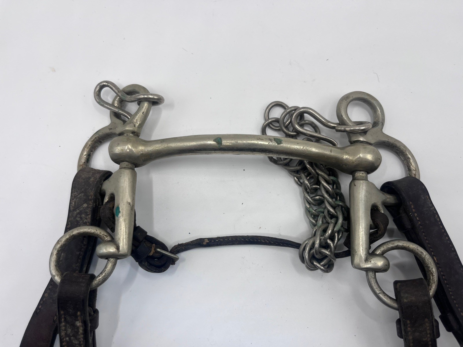 Mullen Mouth Pelham horse bit with curb chain