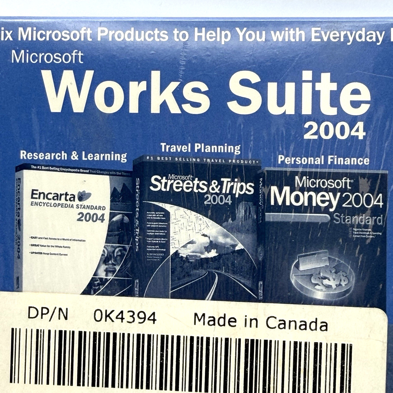 Microsoft Works Suite 2004 Software Disc w/ License Key New Sealed