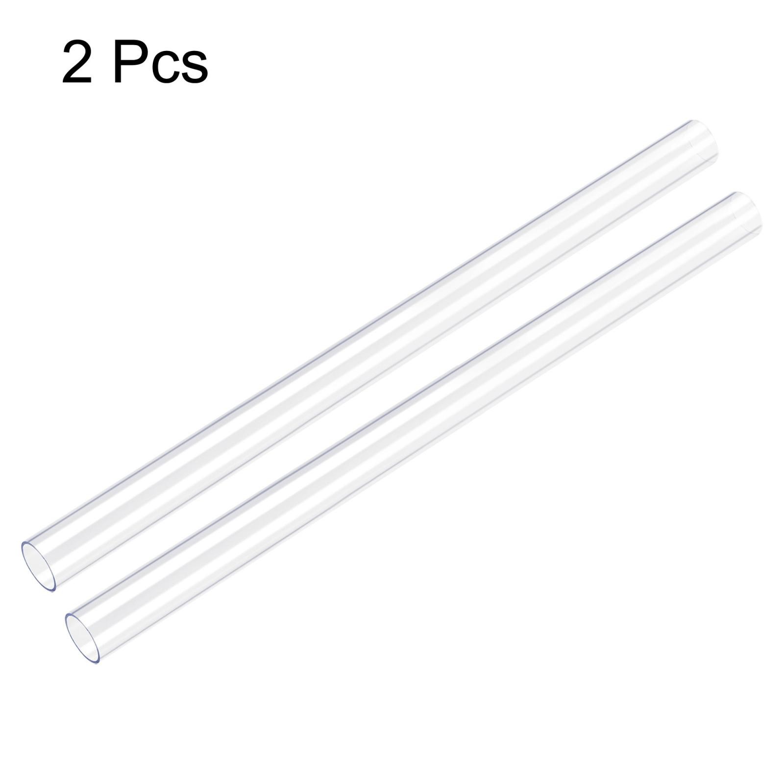 PC Rigid Round Clear Tubing 15mmID x 16mmOD x 305mm Length Plastic Tube 2pcs