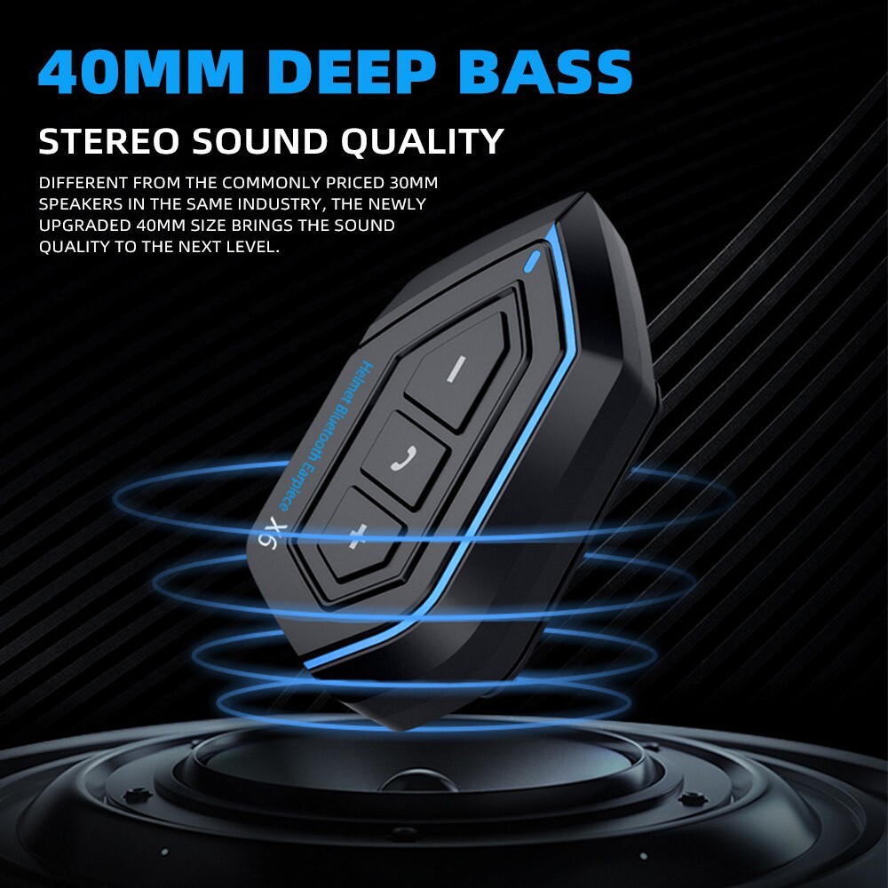 FM Motorcycle Headset Bluetooth Helmet Intercom Speaker Music Share Headphone