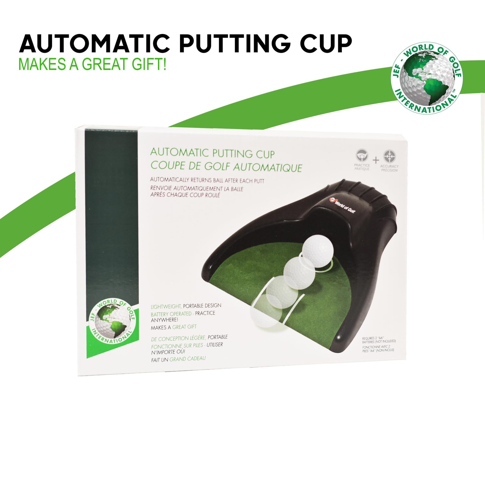 JEF World Of Golf Automatic Putting Cup , Black