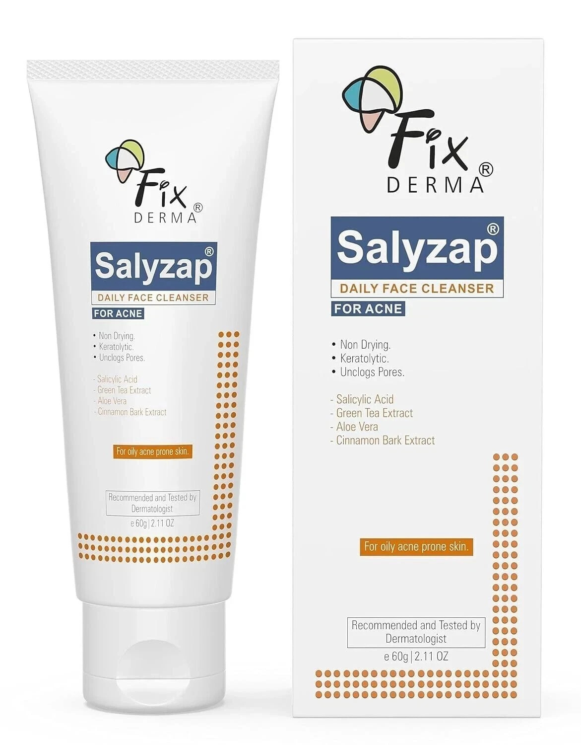 Fixderma 2% Salicylic Acid Face Wash for Oily Skin | Sulphate Free | 60ml