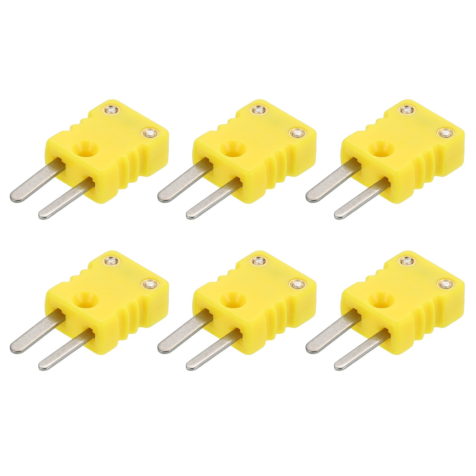 6pcs K Type Thermocouple Wire Connectors Male Plugs Adapter Temperature 200°C